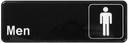 Winco Black Men Information Sign, 9 x 3 inch -- 12 per case