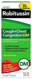 Robitussin Adult Cough Plus Chest Congestion DM, 8 Fluid Ounce -- 12 per case.