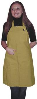 Intedge Gold Poly/Cotton 1 Hip Pocket Deluxe Bib Apron with 1 Pen Pocket and Matching Ties, 32 inch Long x 28 inch Wide 