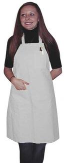 Intedge White Poly/Cotton 1 Hip Pocket Deluxe Bib Apron with 1 Pen Pocket and Matching Ties, 32 inch Long x 28 inch Wide 