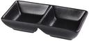 Yanco Noble Black Color Glazed Porcelain Black Double Sauce Dish, 1.5 Ounce Each -- 36 per case