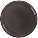 Yanco Peacock Color Glazed Porcelain Gray Round Plate with Upright Rim, 12 x 1 inch -- 12 per case
