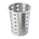 Cal-Mil Perforated Stainless Steel Cylinder for Flatware or Condiment Display, 4.50in L x 4.50in W x 5.50in H