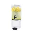 Cal-Mil Clear Square Glass Beverage Dispenser with Drip Tray and Ice Chamber, 1.5 Gallon Capacity