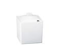 Cal Mil White Melamine Square Jar with Notched Lid, 4 x 4 x 4 inch