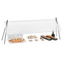 Cal-Mil Acrylic Single Face Rectangular Sneeze Guard with Black Iron Wire Frame, 72 x 17.25 x 19 inch