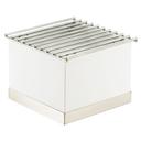 Cal-Mil Luxe White Metal and Stainless Steel Chafer Alternative, 12 x 12 x 8.25 inch