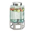 Cal-Mil 2 Gallon Stainless Steel Cutout Glass Beverage Dispenser with Ice Chamber, 10.75 x 11.5 x 22.75 inch