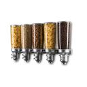 Cal-Mil Platinum Wall Mount Turn and Serve 5 Liter Five Cylinder Cereal Dispenser, 31 x 6.75 x 19.75 inch