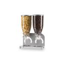 Cal-Mil Turn N Serve Platinum 3.5 Liter Double Canister Cereal Dispenser, 12.25 x 6 x 17.75 inch