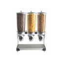 Cal-Mil Black Free Flow 5 Liter Three Cylinder Cereal Dispenser, 19 x 11 x 25.625 inch