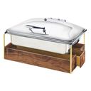 Cal-Mil Brass Trim Mid Century Chafer with Lid, 23 x 17.5 x 13.75 inch