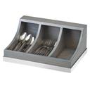 Cal-Mil Oak Ashwood Gray 3 Section Flatware Organizer, 13.75 x 10 x 6 inch