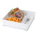 Cal-Mil White Melamine Bento Box, 10 inch Width x 10 inch Depth x 2.75 inch Height
