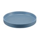 Cal-Mil Hudson Stone Blue Raised Rim Melamine Plate, 12 inch Dia. x 1.5 inch Height