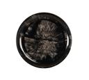 Cal Mil Reactive Black and Ivory Melamine Plate, 10.75 inch Dia. x 0.75 inch Height