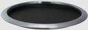 Service Ideas Brushed Stainless and Black Original Non Slip Round Removable Insert Stackable Bar and Serving Tray, 13.75 x 13.75 x 1 inch
