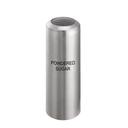 Service Ideas Stainless Steel Brushed Finish Powdered Sugar Print Mesh Top Condiment Shaker, 6 Ounce Capacity