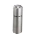 Service Ideas Stainless Steel Brushed Finish Cinnamon Print Multihole Top Condiment Shaker, 6 Ounce Capacity