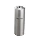 Service Ideas Stainless Steel Brushed Finish Cocoa Teardrop Top Condiment Shaker, 6 Ounce Capacity