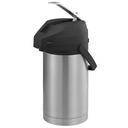 Service Ideas Color Me SVAC Brushed Stainless Finish Vacuum Insulated Airpot with Black Lever Pump Lid, 3 Liter Capacity -- 6 per case