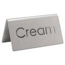 Service Ideas 18/8 Stainless Steel Brushed Finish Cream Laser Cut ID Table Tent, 1.75 inch Width x 1.5 inch Height