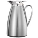Service Ideas Classy Brushed with Polished Accents Finish Glass Vacuum Insulated Carafe with Push Button, 0.6 Liter Capacity -- 6 per case