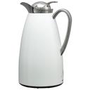 Service Ideas Classy White Finish Glass Vacuum Insulated Carafe with Push Button, 1 Liter Capacity -- 6 per case
