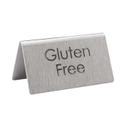 Service Ideas 18/8 Stainless Steel Brushed Finish Gluten Free Laser Cut ID Table Tent, 1.75 inch Width x 1.5 inch Height