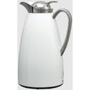 Service Ideas Classy White Finish Stainless Vacuum Insulated Carafe with Push Button, 1 Liter Capacity