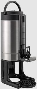 Service Ideas Brushed Stainless and Black Universal Thermal Vacuum Insulated Dispenser, 2 Gallon Capacity