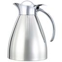 Service Ideas Marquette Series 18/8 Stainless Steel Polished Finish Vacuum Insulated Carafe with Flip Top Lid, 1 Liter Capacity -- 6 per case