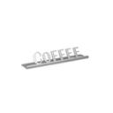 Service Ideas Stainless Steel Brushed Finish Coffee Laser Cut ID Tabletop Sign, 1 inch Width x 1 inch Height