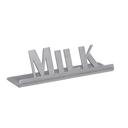 Service Ideas Stainless Steel Brushed Finish Milk Laser Cut ID Tabletop Sign, 1 inch Width x 1 inch Height