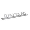 Service Ideas Stainless Steel Brushed Finish Reserved Laser Cut ID Tabletop Sign, 1 inch Width x 1 inch Height