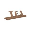 Service Ideas Stainless Steel Rose Gold Finish Tea Laser Cut ID Tabletop Sign, 1 inch Width x 1 inch Height