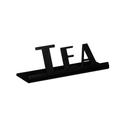 Service Ideas Stainless Steel Black Onyx Finish Tea Laser Cut ID Tabletop Sign, 1 inch Width x 1 inch Height