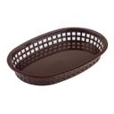 Tablecraft Plastic Brown Oval Chicago Basket, 10.5 x 7 x 1.5 inch -- 36 per case