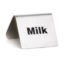 Tablecraft Stainless Steel Milk Table Tent, 2.5 x 2.75 x 1.875 inch