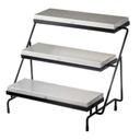 Tablecraft Contemporary Collection Three Tiered Stand with Half Long Size Cooling Plate, 24.875 x 18 x 20 inch
