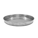 Tablecraft Brickhouse Stainless Steel Brick Pattern Round Diner Platter, 10.5 x 10.5 x 1.62 inch