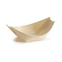 Tablecraft 5 Ounce Large Natural Poplar Wood Disposable Serving Boat, 50 count -- 12 per case