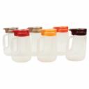 Tablecraft Clarified Polypropylene with Assorted ABS Top Option Condiment Dispenser, 32 Ounce -- 6 per case.