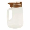 Tablecraft Clarified Polypropylene with Beige ABS Top Option Condiment Dispenser, 32 Ounce -- 6 per case.