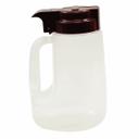 Tablecraft Clarified Polypropylene with Maroon ABS Top Option Condiment Dispenser, 32 Ounce -- 6 per case.