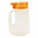 Tablecraft Clarified Polypropylene with Yellow ABS Top Option Condiment Dispenser, 32 Ounce -- 6 per case.