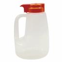 Tablecraft Clarified Polypropylene with Orange ABS Top Option Condiment Dispenser, 64 Ounce -- 6 per case.
