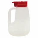 Tablecraft Clarified Polypropylene with Red ABS Top Option Condiment Dispenser, 64 Ounce -- 6 per case.