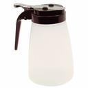 Tablecraft Modern Collection Polypropylene Syrup Dispenser with Brown Plastic Top, 10 Ounce Capacity -- 12 per case