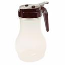 Tablecraft Polypropylene Teardrop Syrup Dispenser with Brown ABS Top, 10 Ounce Capacity -- 12 per case